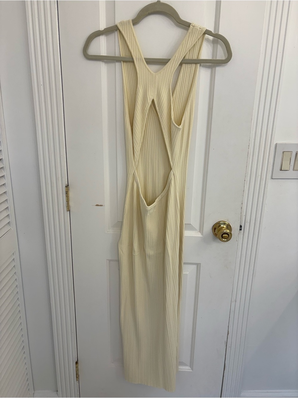 Michael Costello x Revolve Ribbed Knit Dress in Cream - Picture 2 of 3